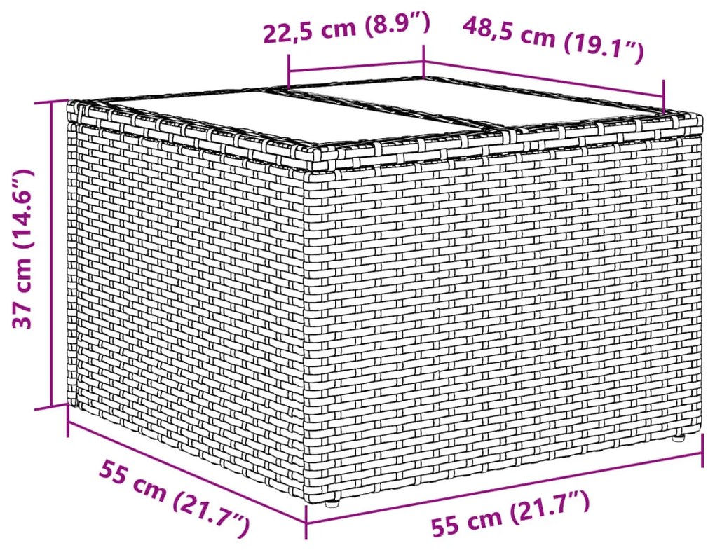 2 részes szürke polyrattan és üveg kerti ülőgarnitúra párnákkal