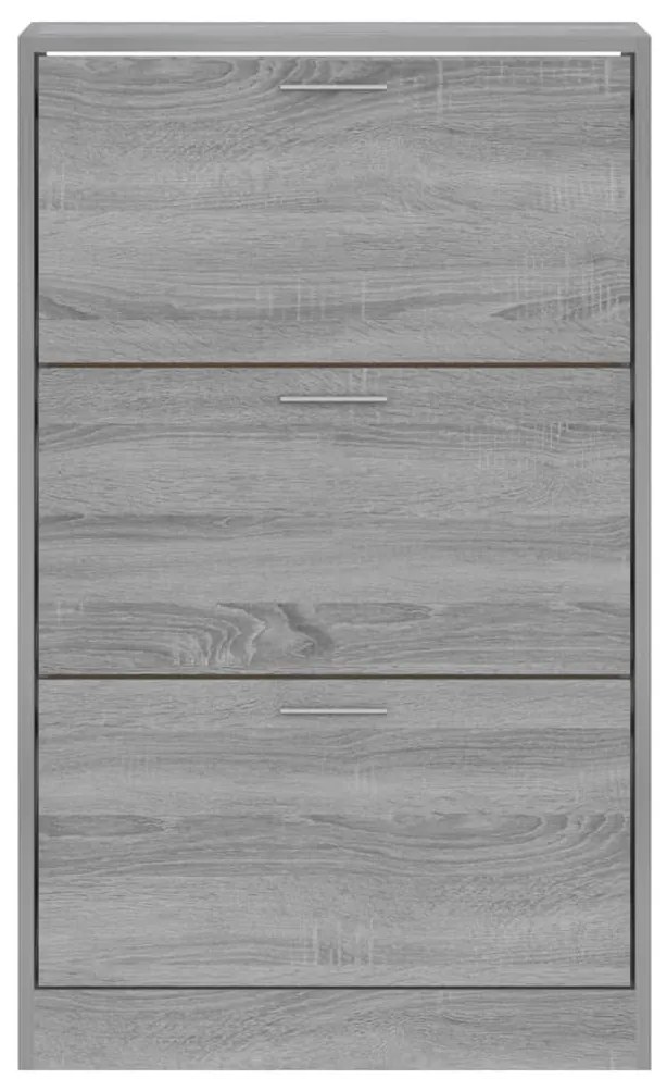 szürke sonoma színű szerelt fa cipősszekrény 63x24x103 cm