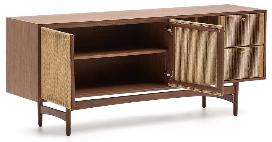 Barna alacsony komód diófa dekorral 180x73 cm Elan – Kave Home