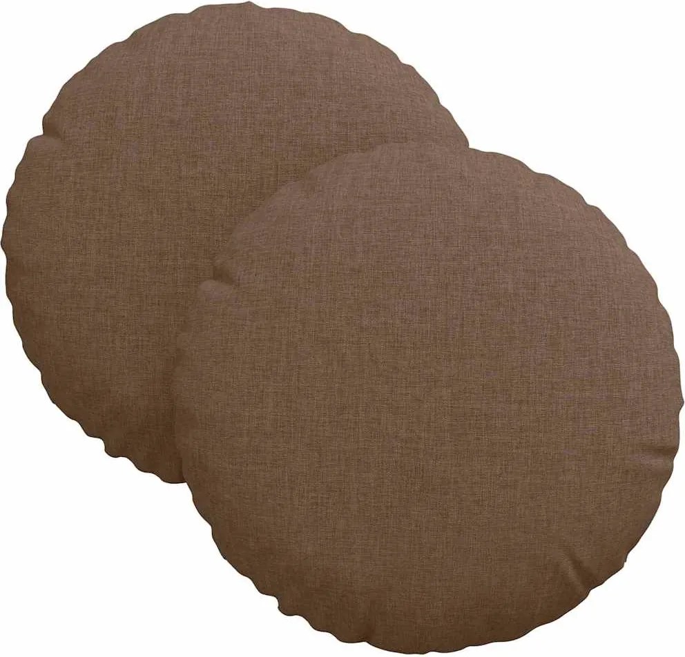 vidaXL Ülőpárnák 2 pcs Barna Ø30 x 13 cm szövet