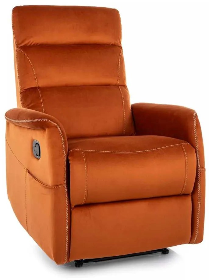 Vinci Velvet masszázsfotel, narancs