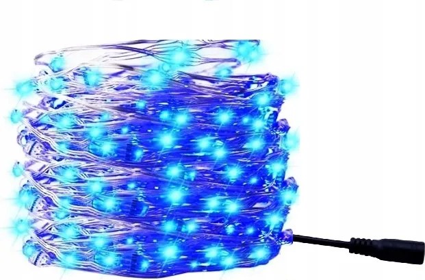 Girland kék Led karácsonyfa dísz 5m