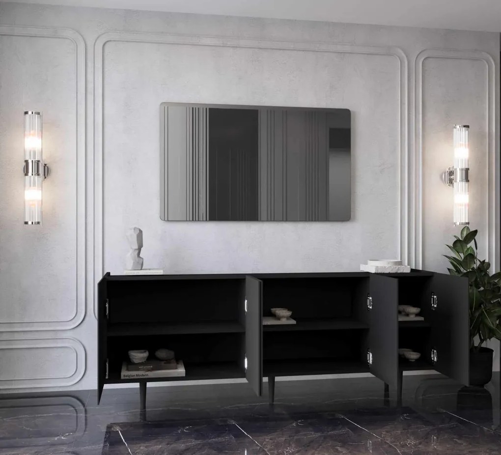 Capella komód, fekete, 200 cm