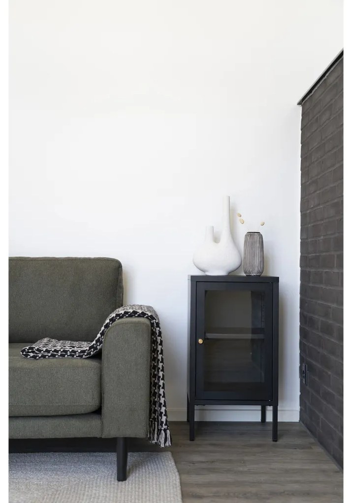 Dalby vitrin, 1 ajtó, acél, fekete 38x35x70 cm