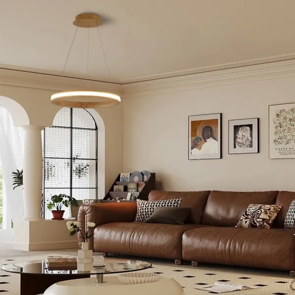 Brilagi - UMEA WOOD LED csillár kábelen LED/30W/230V, átmérő 40 cm, kaucsukfa