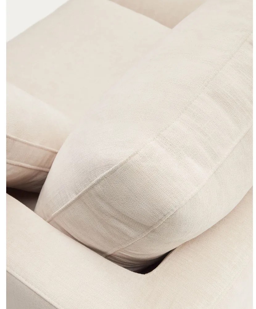 Bézs zsenília sarokkanapé (bal oldali-heverő résszel) Gala – Kave Home