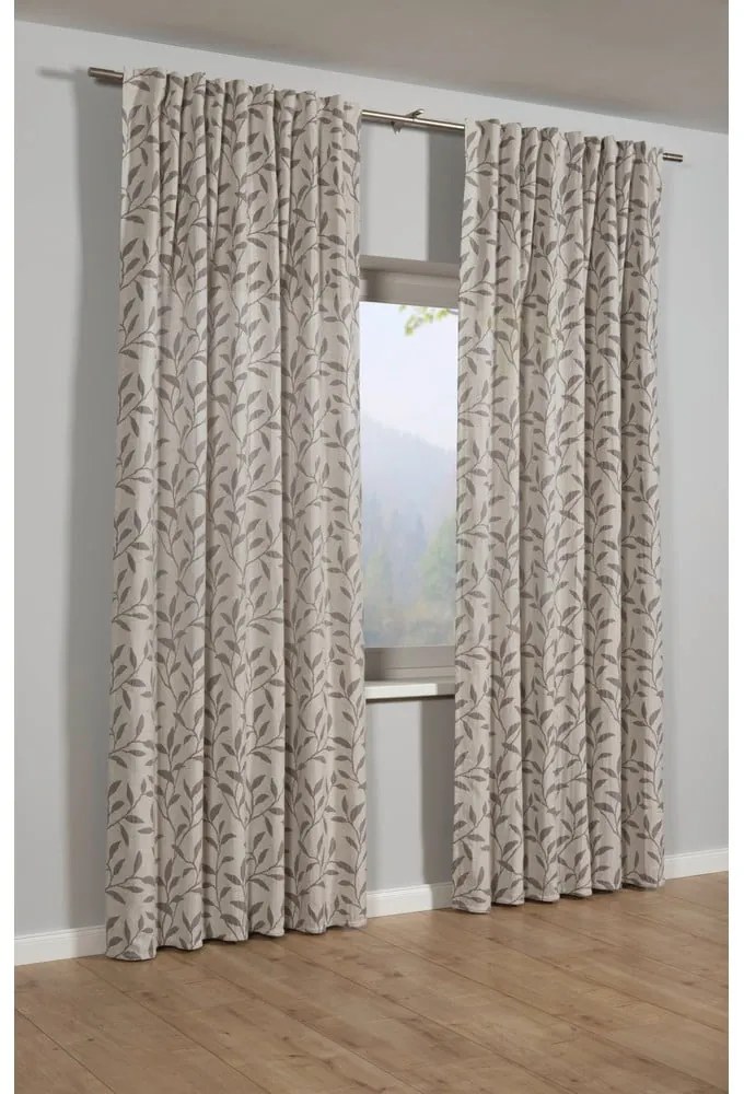 Szürke-bézs lenkeverék függöny 140x245 cm List – Sehlbach