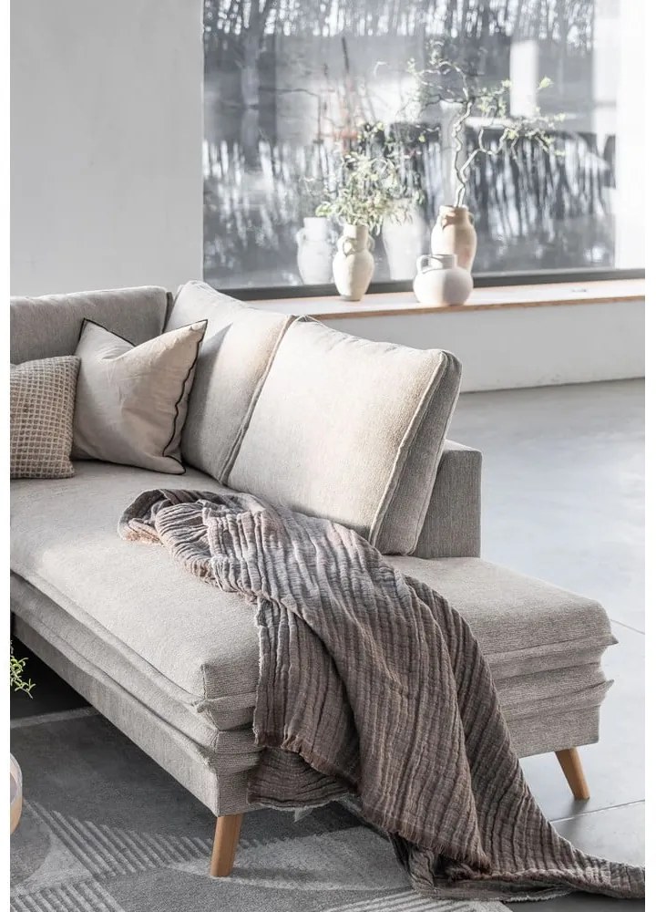 Bézs kinyitható sarokkanapé (jobb oldali) Charming Charlie – Miuform