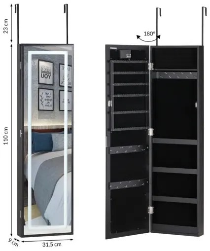 Casaria® LED ékszerdoboz 31,5x9x110 cm