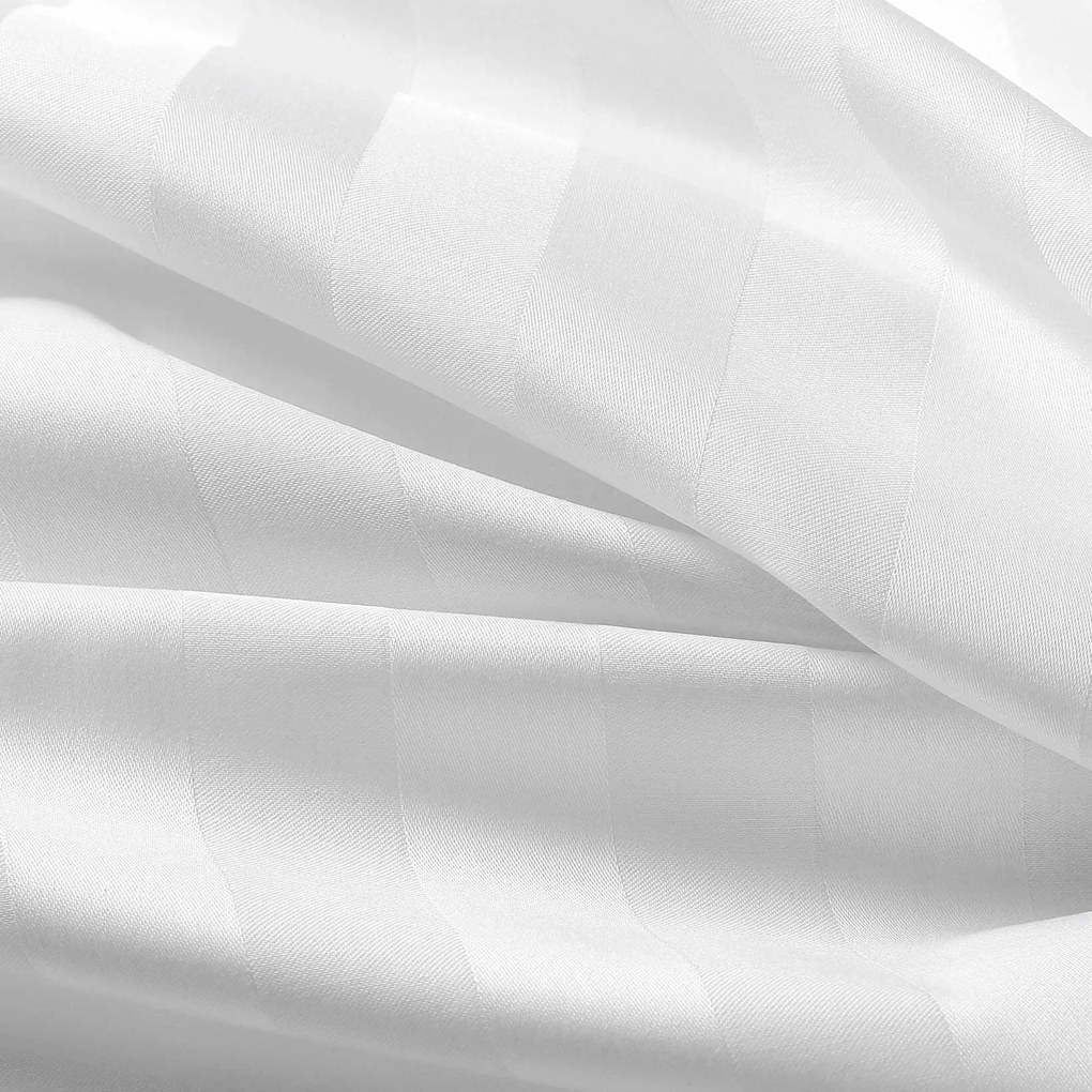 Goldea körgumis damaszt lepedő - fehér csíkos 200 x 200 cm