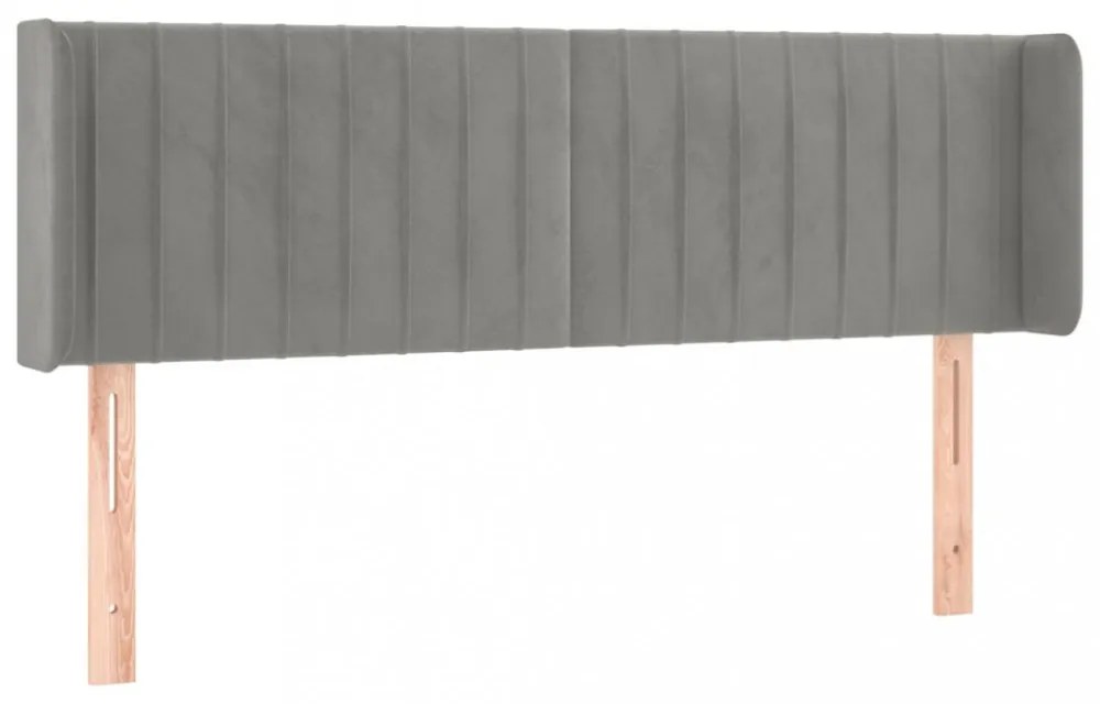 világosszürke bársony fejtámla 147x16x78/88 cm