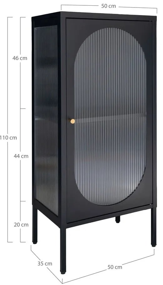 Fekete fém tálalószekrény 50x110 cm Adelaide – House Nordic
