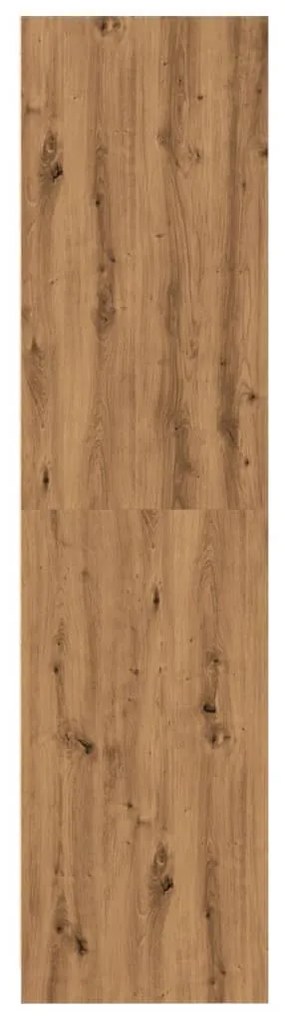 kézműves tölgy színű szerelt fa ruhásszekrény 50 x 50 x 200 cm