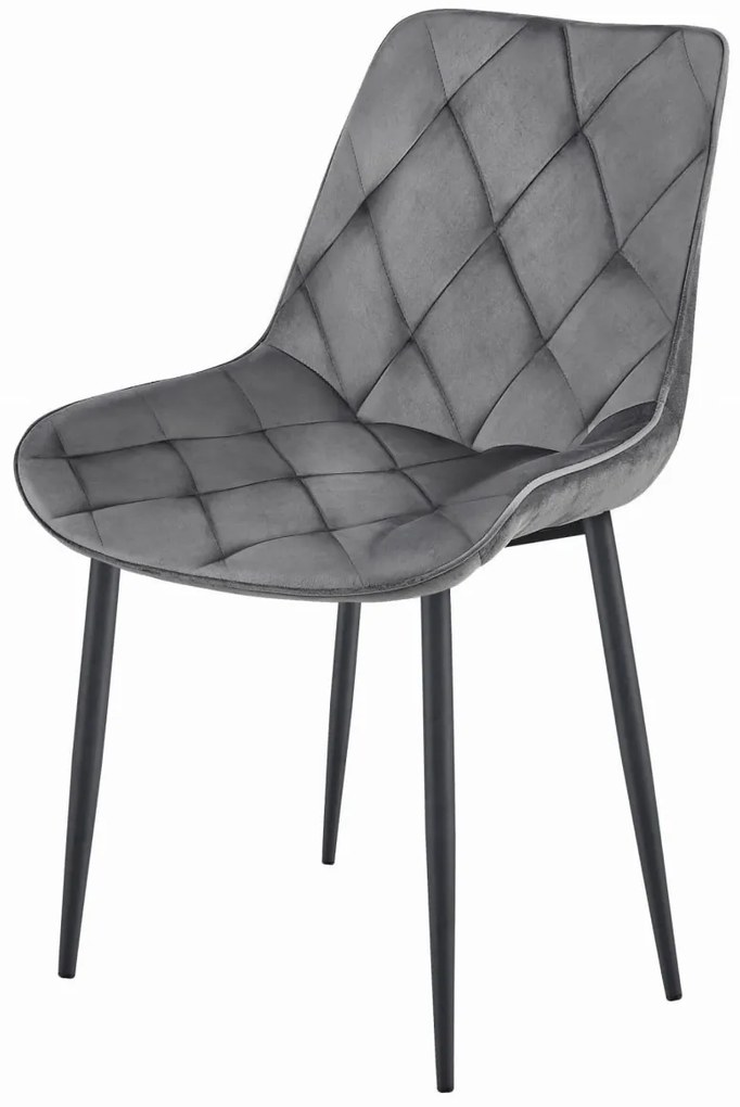 AKCIÓ Bársony étkezőszék TOR, sötétszürke II. osztály