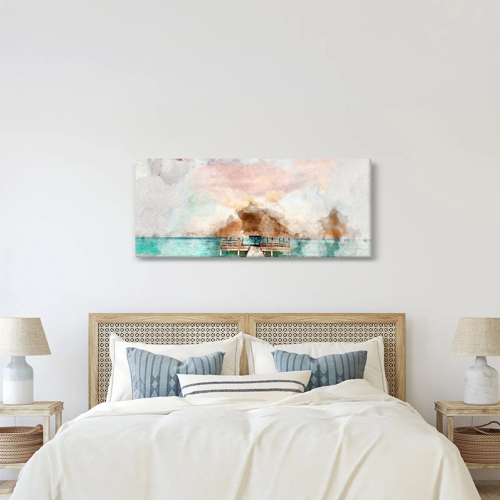 Kép - Maldív-szigetek, fa móló (120x50 cm)