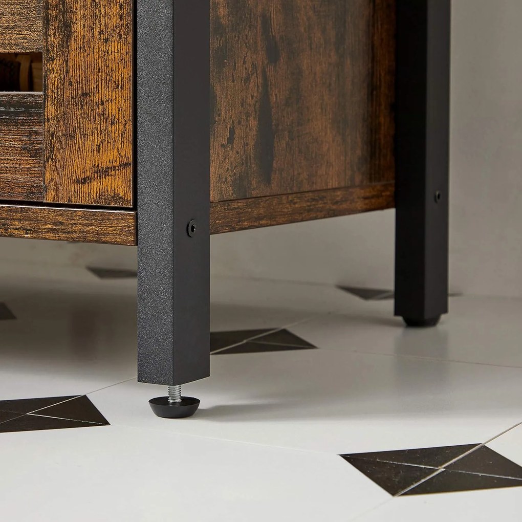 Fürdőszoba szekrény, mosdószekrény 60 x 30 x 60 cm, rusztikus barna