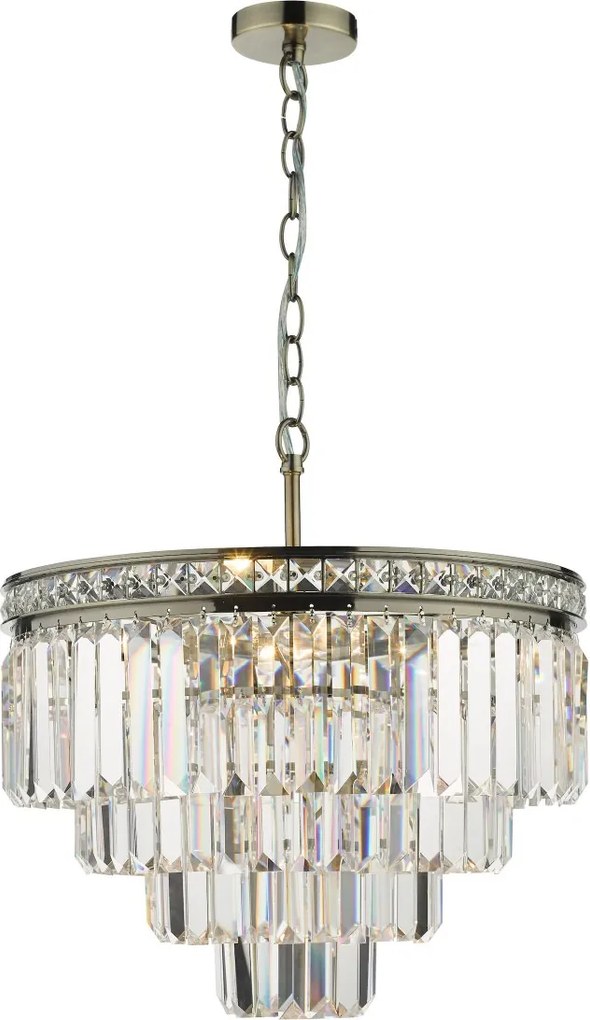 Dar Lighting glamour kristály modern függeszték vyana antik sárgaréz darvya0475