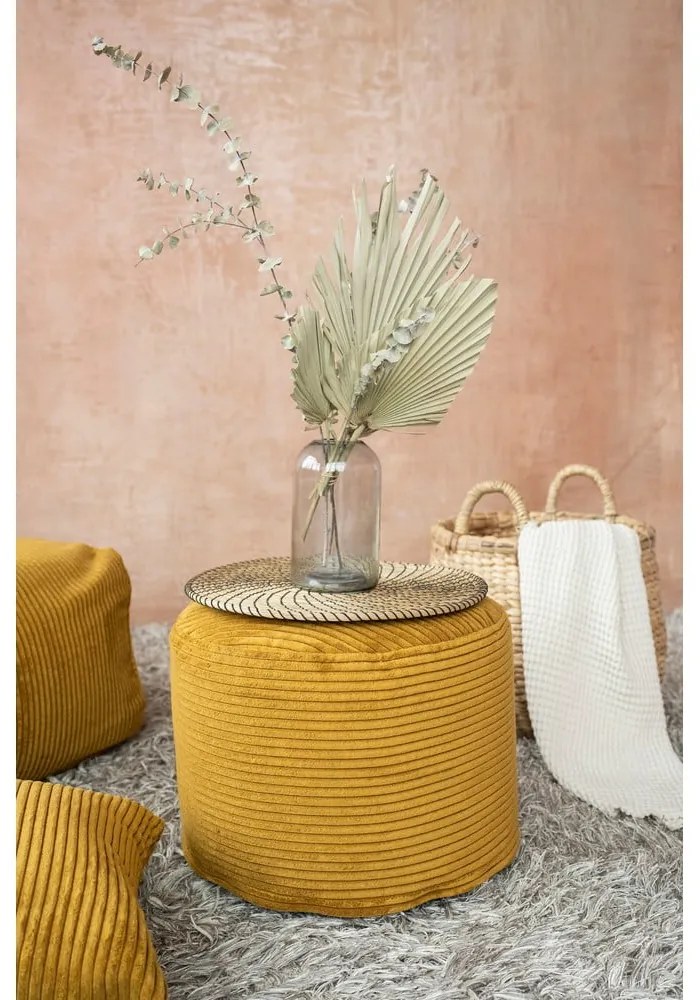 Mustársárga kordbársony babzsákfotel Mini – SLOWDOWN