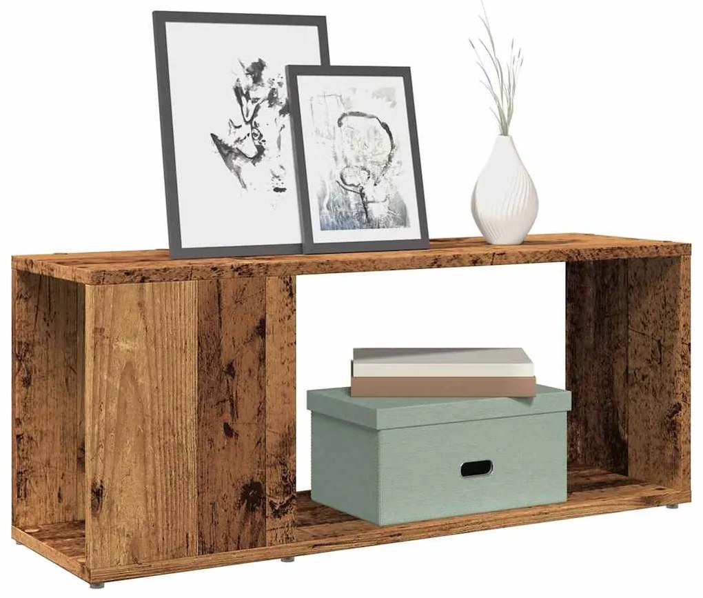 antik hatású szerelt fa TV-szekrény 80x24x32 cm