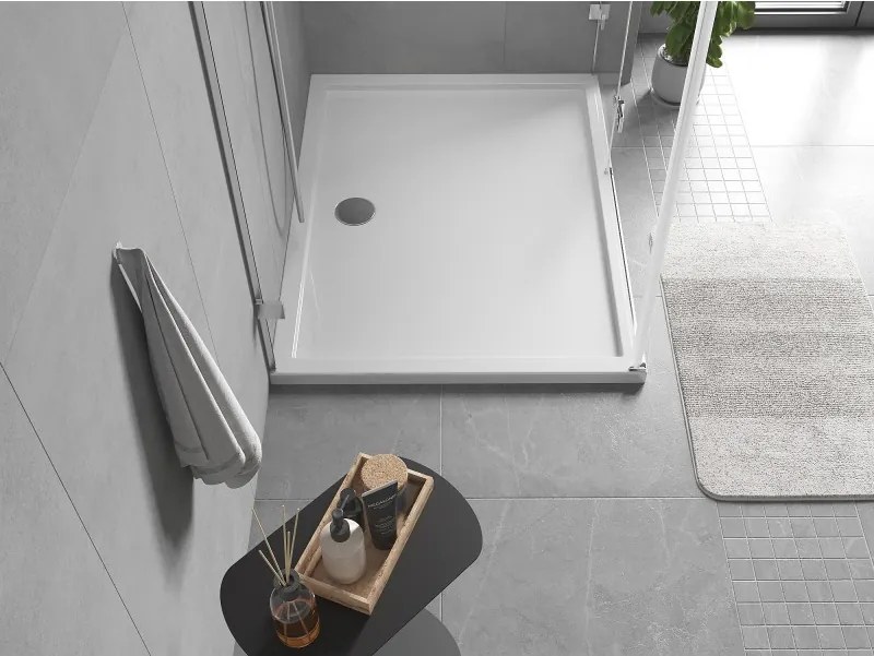 Mexen Flow téglalap alakú slim zuhanytálca 90 x 85 cm, fényes fehér - 46R108590