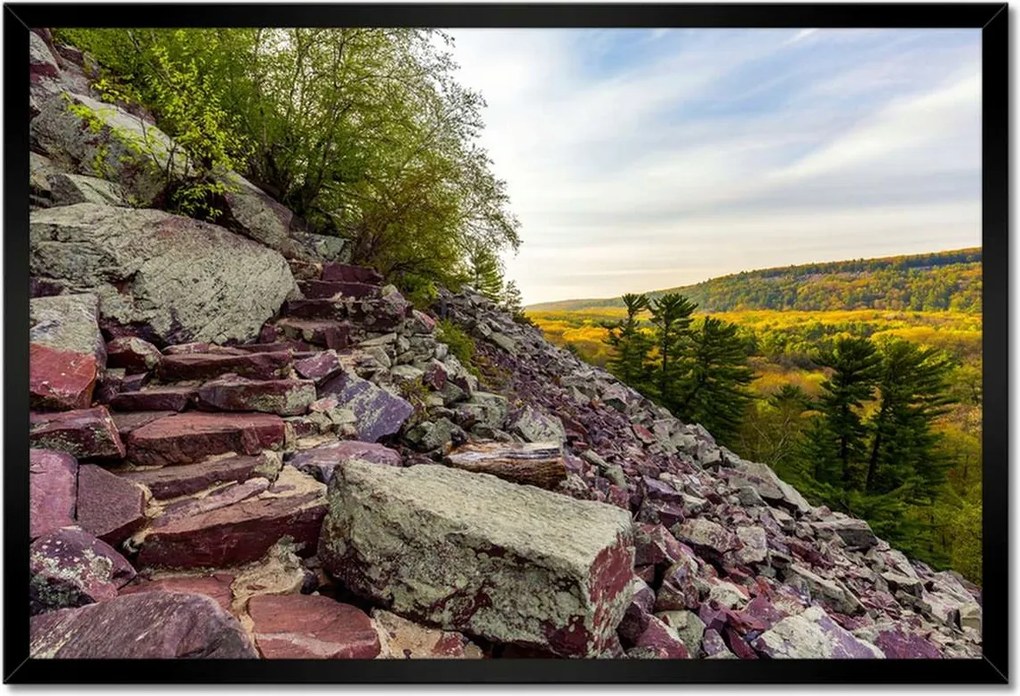 Poszterek keretben 60x40 Lépcső kövek hegyek
