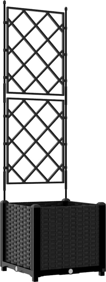 vidaXL Kerti cserép Fekete 40 x 40 x 143 cm Acél