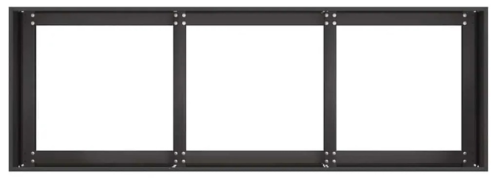 fekete virágláda, hidegen hengerelt acél, 120 x 40 x 40 cm