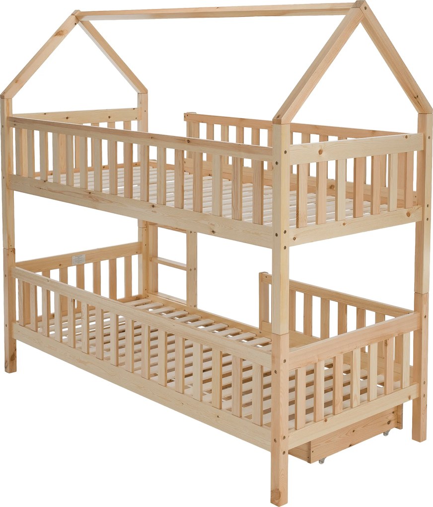 Montessori emeletes ágy, természetes, VENITA TYP 2