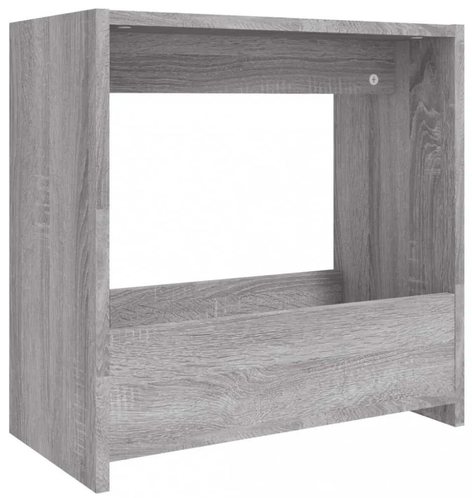 szürke sonoma színű szerelt fa kisasztal 50 x 26 x 50 cm