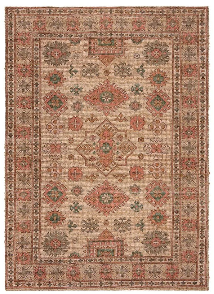 Rózsaszín-terrakotta színű kézi szövésű jutakeverék szőnyeg 160x230 cm Lana Jute – Flair Rugs