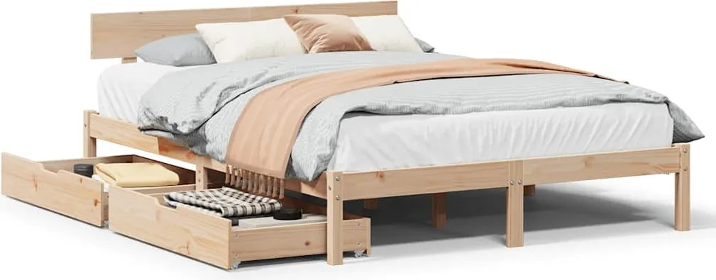 vidaXL tömör fenyőfa ágykeret ágy matrac nélkül 120 x 200 cm