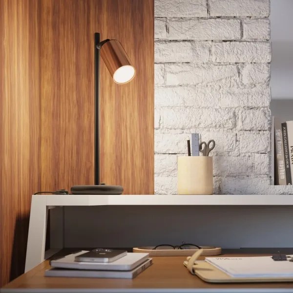 Sollux SL.1381 - Asztali lámpa WINX 1xGU10/10W/230V fekete/réz