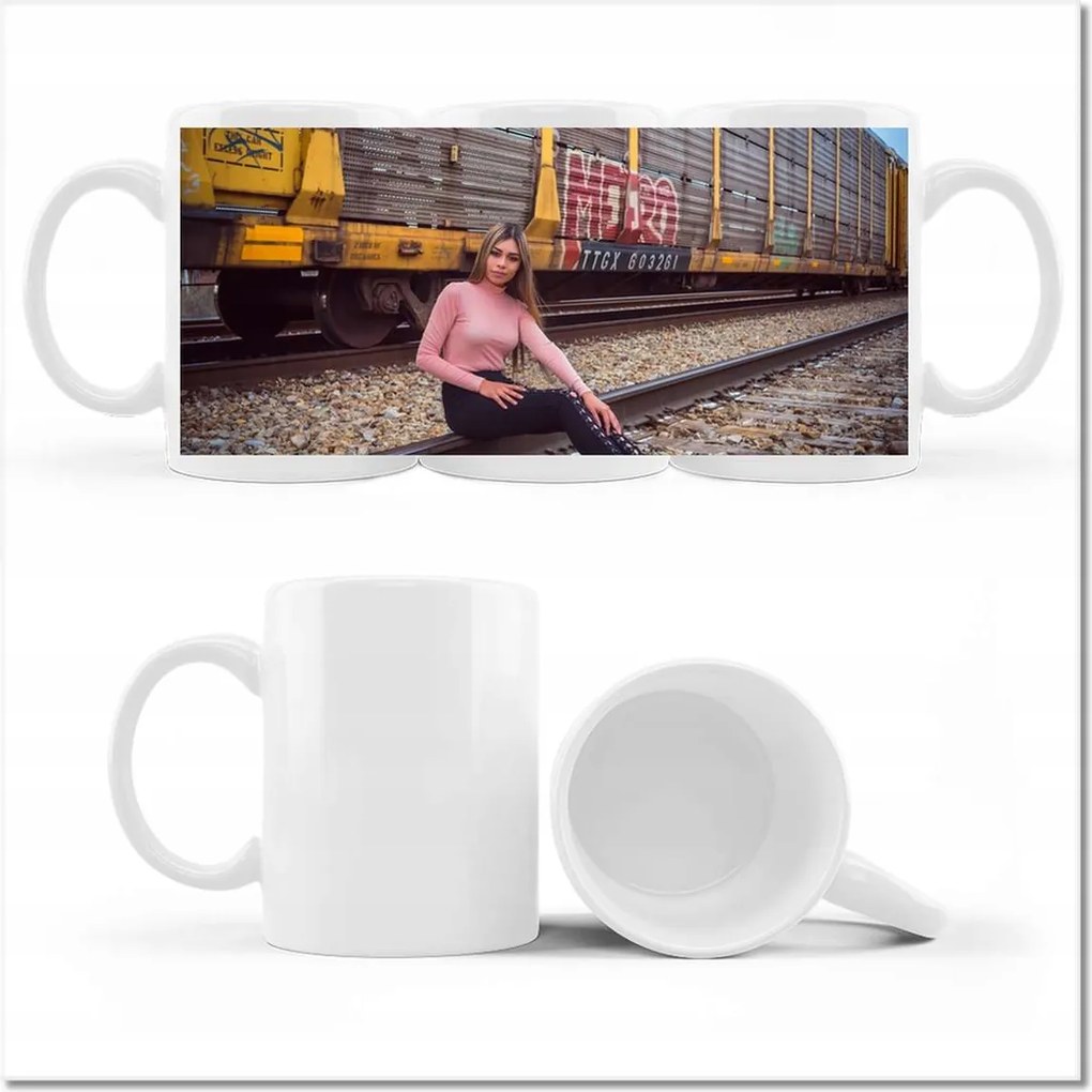 Fotó bögre Vasút Vonatok Sínek