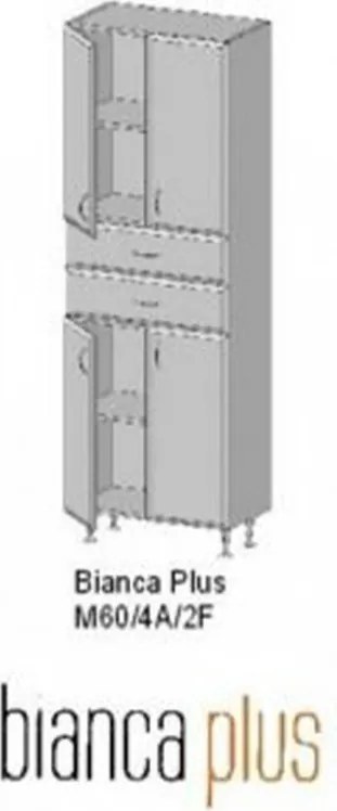 Bianca Plus 60 magas szekrény 4 ajtóval, 2 fiókkal, sonoma tölgy színben