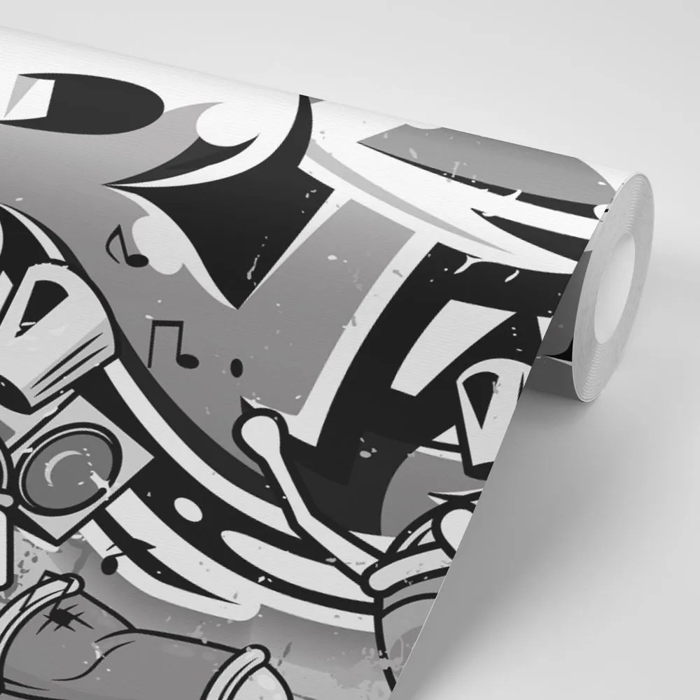Öntapadó tapéta szürke Street Art felirat spray-kkel