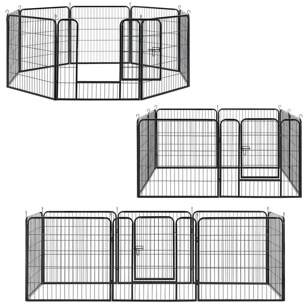 Juskys Fém kutya kennel kölyökkutyáknak - 160x160x80 cm