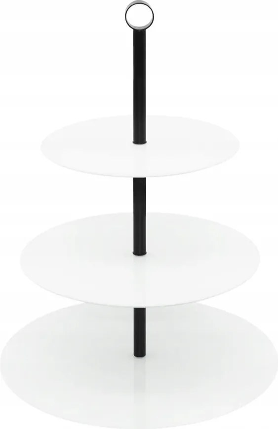 Patera Sütemény Háromszintes Fehér edzett üveg Elegáns OD2284