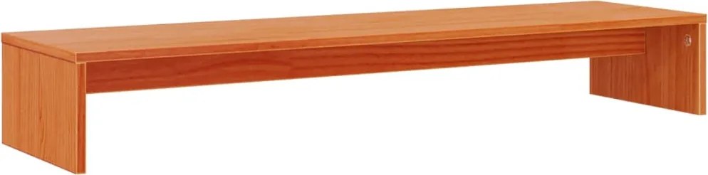 vidaXL viaszbarna tömör fenyőfa monitorállvány 100x27x15 cm