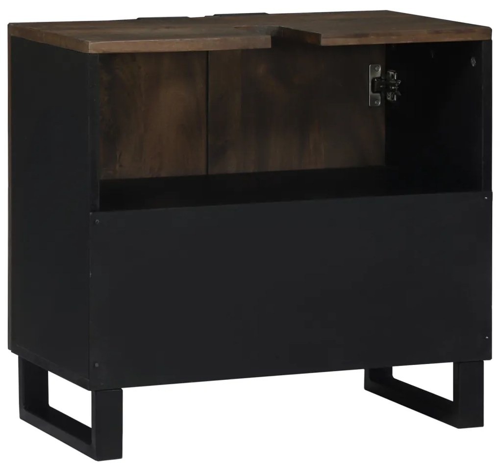 vidaXL Fürdőszobai mosdószekrény polcokkal Dió 62 x 33 x 58 cm Faanyag