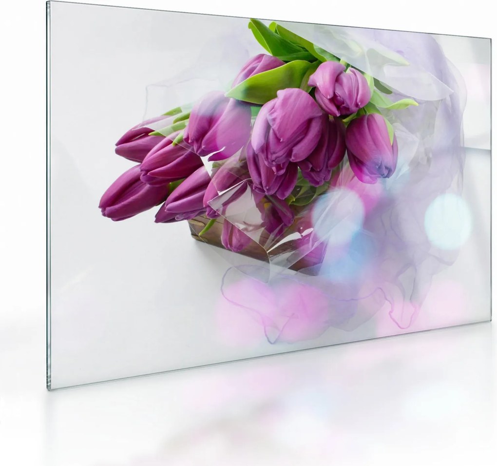 Kép - csokor tulipán (üvegen) (70x50 cm)