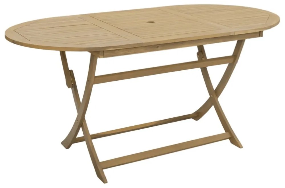 összecsukható tömör akácfa kerti asztal 160 x 85 x 75 cm