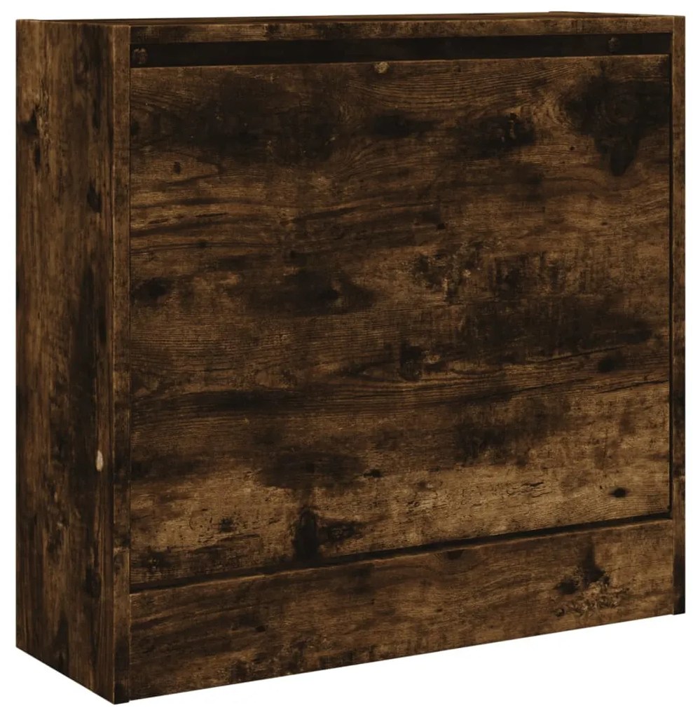 füstös tölgy színű szerelt fa cipőszekrény 60 x 21 x 57 cm