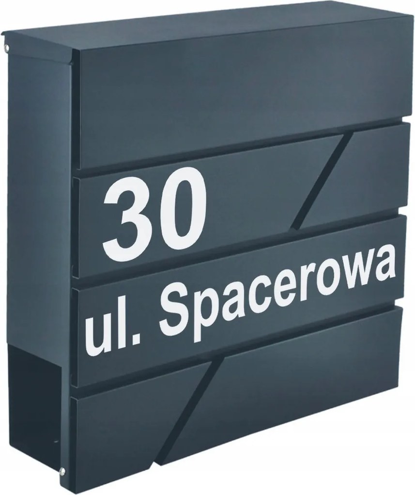 Postaláda Újságtartó Antracit Házszám Uv Nyomtatás