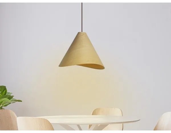 Tömörfa csillár zsinóron, 1xE27/60W/230V, Ø 33 cm, tömör tölgy/kaucsukfa