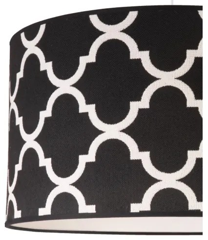 Duolla - Csillár zsinóron MAROKO 1xE27/40W/230V átm. 45 cm fekete/fehér