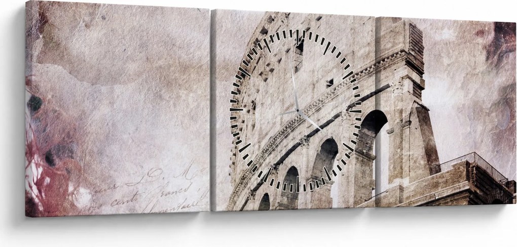 Kép - Colosseum, Róma, Olaszország (órával) (90x30 cm)