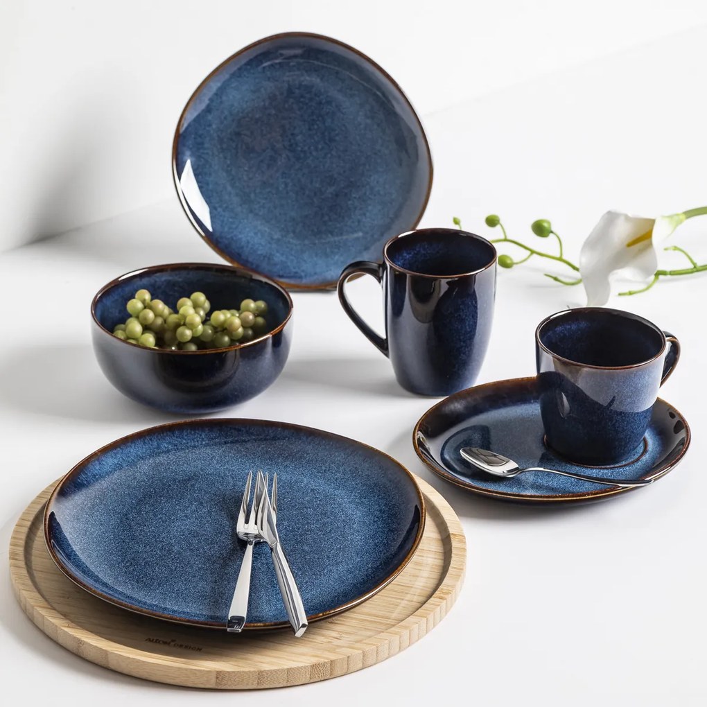 Altom Kerámia csésze alátéttel Reactive Navy Blue 310 ml