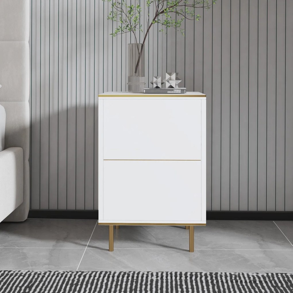 Éjjeliszekrény Imaj - Marble, White