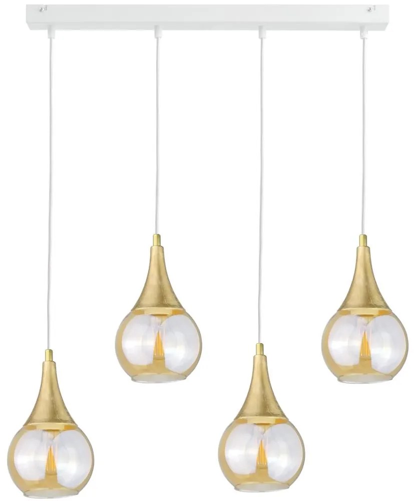 Csillár zsinóron LACRIMA WHITE 4xE27/60W/230V