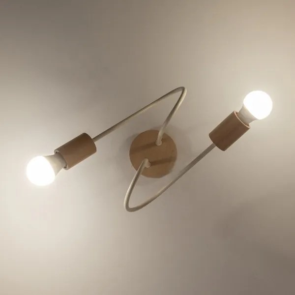 Felületre szerelhető csillár OXFORD 2xE27/15W/230V fenyő/krémszínű